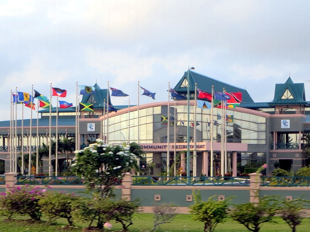 A wide angle picture of the Headquarters of CARICOM.