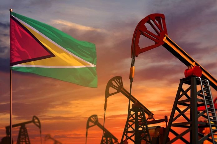 Oil Rig With Guyana's Flag