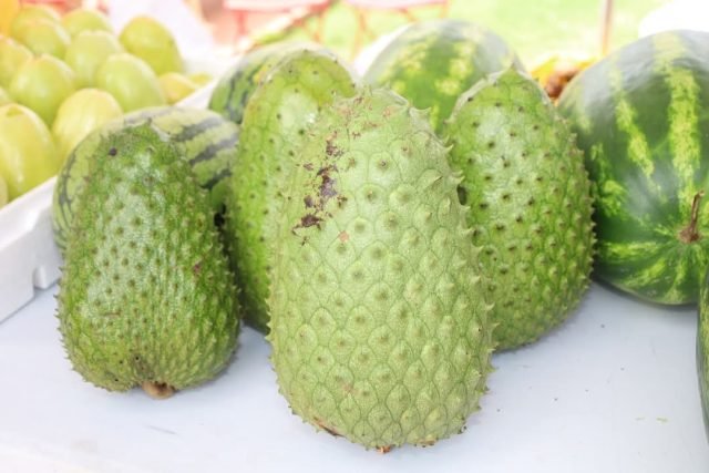 Fruits on display at the village