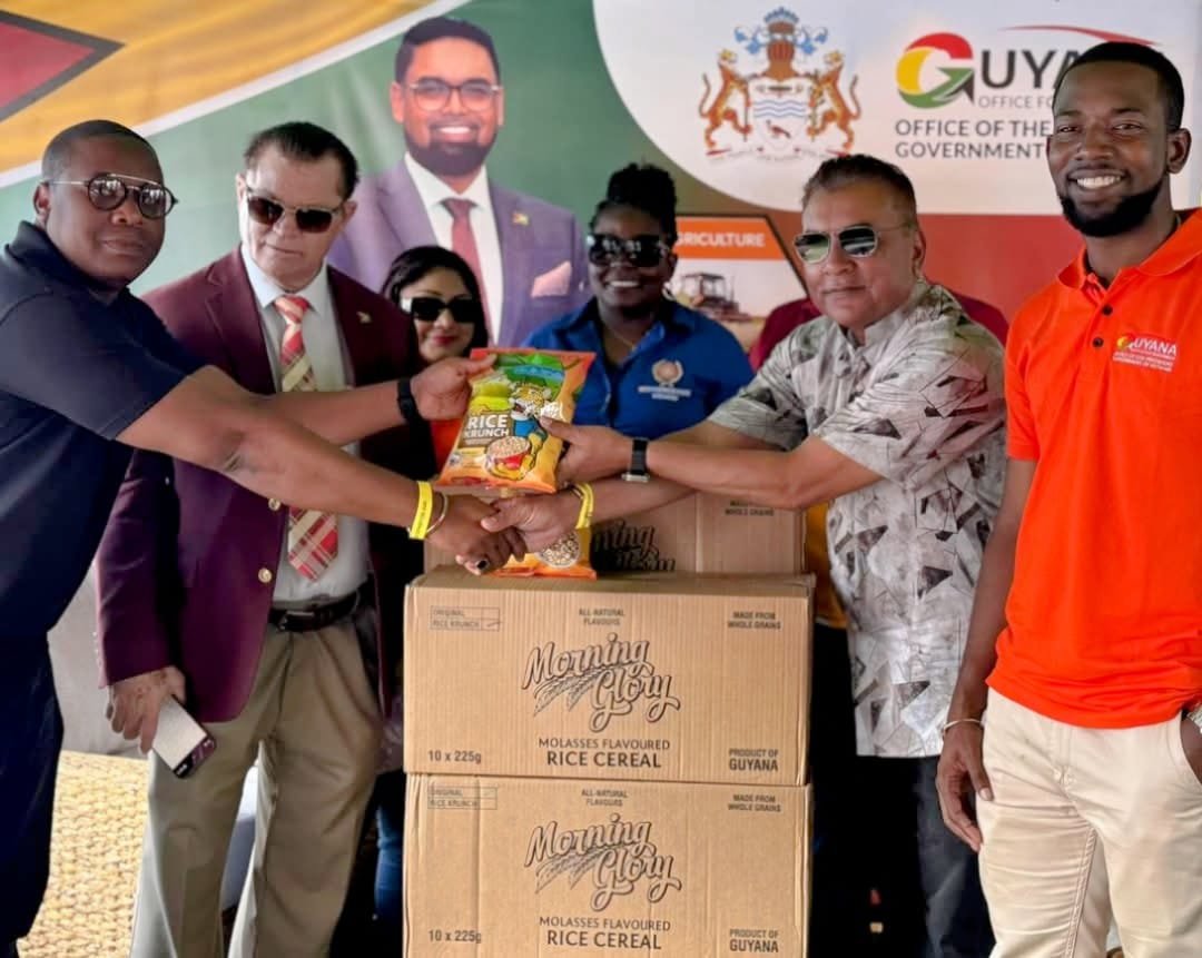 Head of Go-Invest, Dr Peter Ramsaroop made the donation to a representative of Barbados' One Family Programme on Sunday (Go-Invest photo)