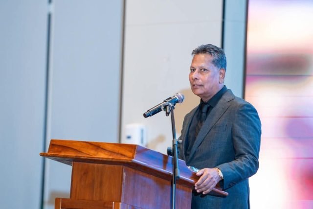 Pegasus CEO Robert Badal speaks at the event