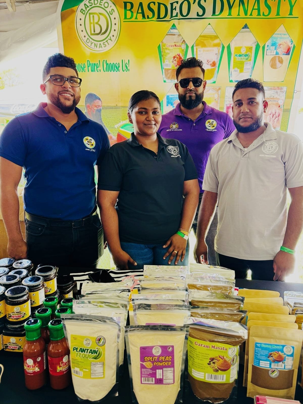 Representatives of Basdeo's Dynasty at Agro Fest in Barbados