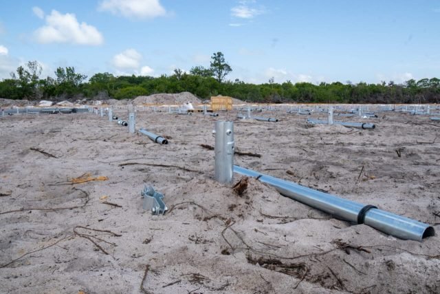 The worksite of the solar farm at Onderneeming, Region Two