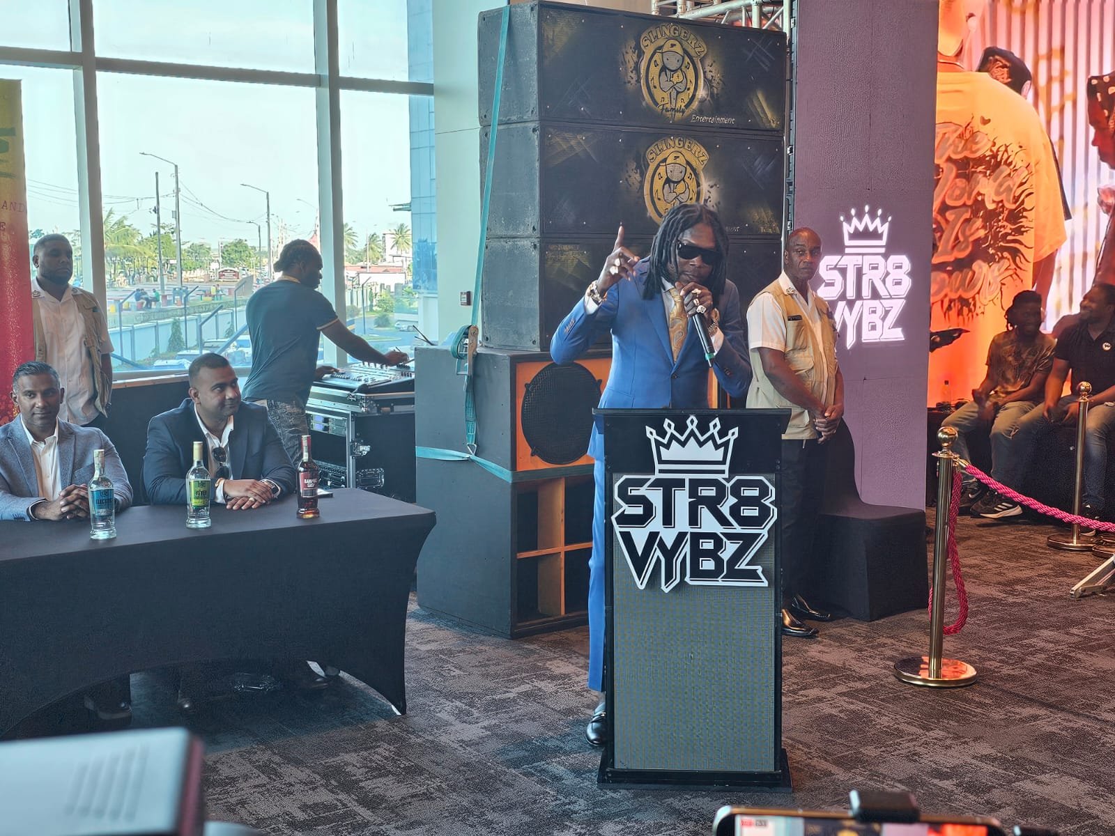 VyBz Kartel speaking at the launch