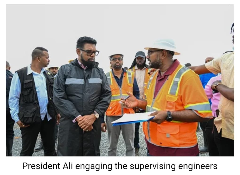 President Ali engating superving engineers