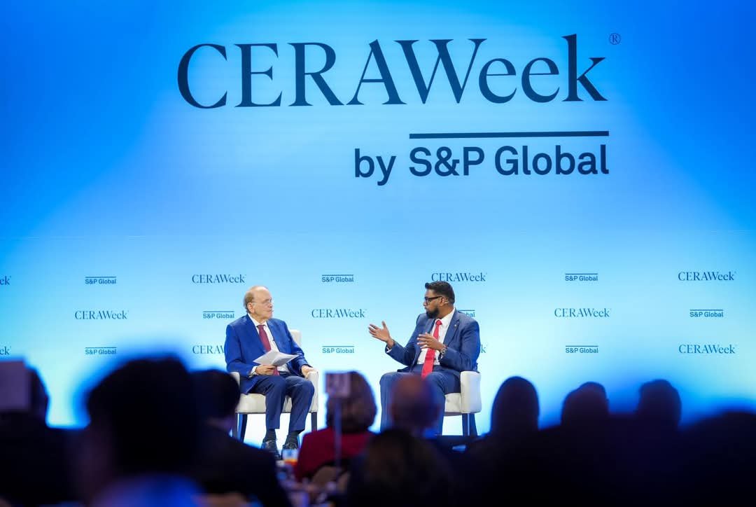 President Ali during a panel discussion at the CERAWeek conference in Houston