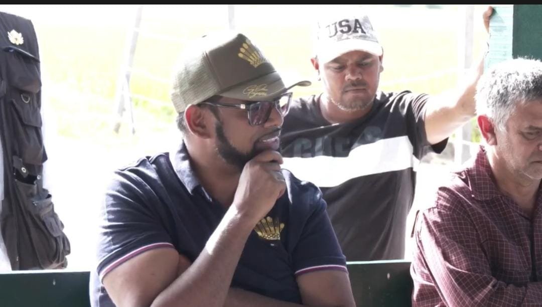President Mohamed Irfaan Ali speaking to farmers in Region Three on Sunday
