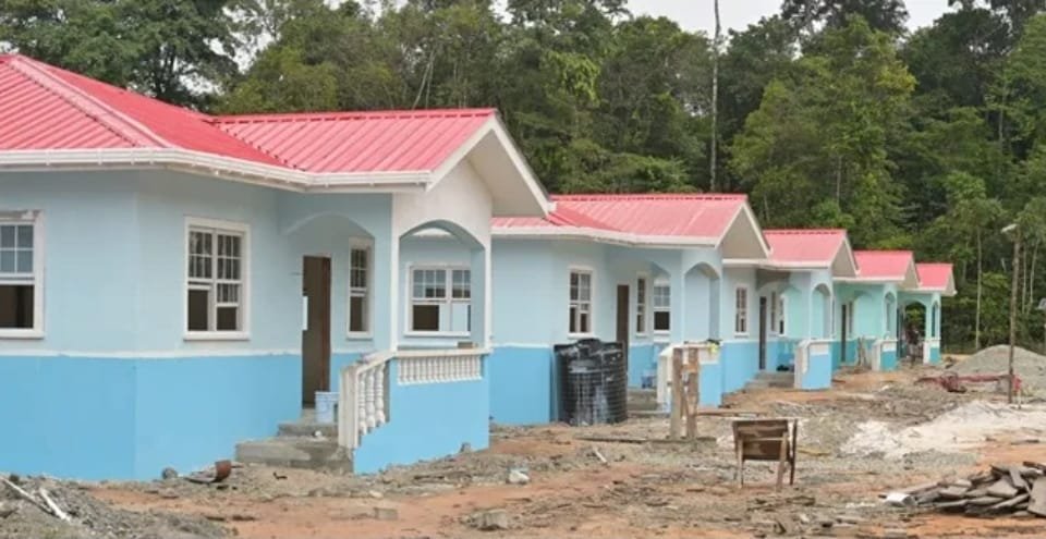 Some of the houses under construction at Five Miles housing area (DPI)