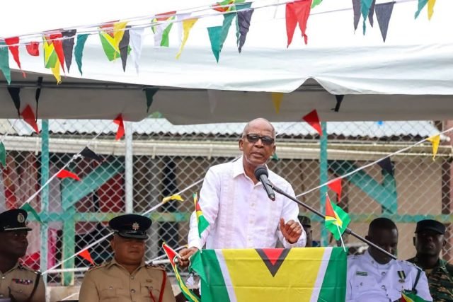 Labour Minister Joseph Hamilton addresses the occasion 