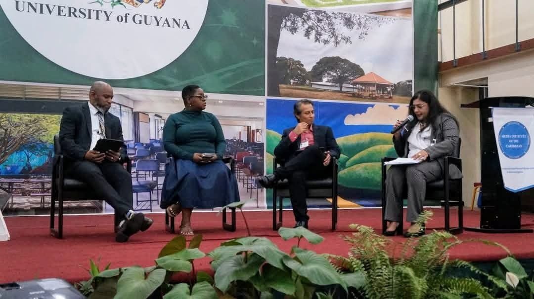 The President of Innovation Media Consulting Group, Juan Senor, says the news industry must innovate with a human-first approach, especially in a world increasingly shaped by artificial intelligence. He was at the time delivering the keynote address at the launch of the Caribbean Media Summit, hosted at the University of Guyana campus earlier today. The two-day event is being hosted by the Media Institute of the Caribbean (MIC), in collaboration with the Guyana Press Association (GPA) and the University of Guyana, under the theme, “Evolving Media Business Models in Turbulent Times.” “We have to put the human first and last in any process of integrating AI into our work processes, into our research, and some of the products that we can use and reproduce based on our original journalism with these new, fantastic tools that are out there,” Senor said. The summit is also narrowing in on topics such as diversifying revenue streams, digital transformation, innovation in media, audience engagement techniques, and the evolving dynamic of news content. MIC President Kiran Maharaj, in delivering remarks, noted that AI is changing the media landscape and brings along risks, though offering powerful tools for automation, data analysis, and audience engagement. “Enabling the spread of misinformation and threatening the financial vulnerability of independent journalism… information access through AI is a double-edged sword… without robust governance it may erode public trust and the very foundations of our media institutions. This summit truly calls to action. We must advocate for equitable AI governance that prioritises public interest journalism, explores new revenue models that blend innovation with ethical responsibility,” she noted. President of the GPA and Vice President of the Association of Caribbean Media Workers (ACM), Nazima Raghubir, in her remarks said the central theme of the summit is a very timely one for media in the Caribbean and across the globe, as they face shifts brought about by rapid technological advancements, economic pressures, and changing audience behaviours. “These factors have significantly impacted how journalism is crafted, and how media houses sustain this. The Guyana Press Association believes that addressing these realities require a consorted collaborative and forward-looking approach. As an organisation concerned about the practice of high professional standards of the Guyana media, the GPA recognises the challenges of changed and changing technological and other circumstances on the peak revival of independent media. With traditional revenue streams on decline and new digital platforms constantly reshaping the landscape, media practitioners and institutions must innovate while maintaining their ethical compass and journalistic integrity,” she said. Vice Chancellor of the University of Guyana, Paloma Mohamed Martin, in her remarks said that while the focus is presently on AI, the issues related to media generally are not only associated with its use. “They’re associated with social media and the technologies that drive those and the concentration of those channels of communication into the hands of certain people,” she said. The summit provides an opportunity for dialogue and knowledge sharing amongst stakeholders from diverse backgrounds, including journalists, academics, media owners, and policymakers to engage in solutions.