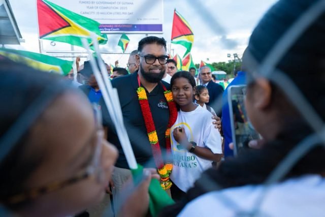 President Ali on a visit to Essequibo on Friday