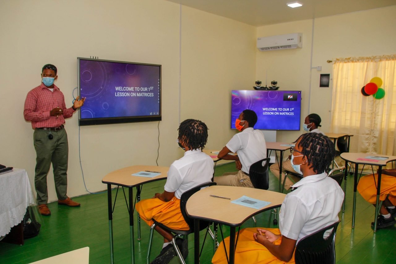 A smart classroom at Brickdam Secondary (Ministry of Education photo)