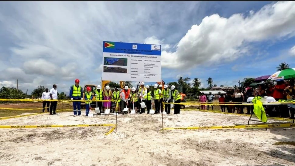 The turning of the sod today (Ministry of Education photo)