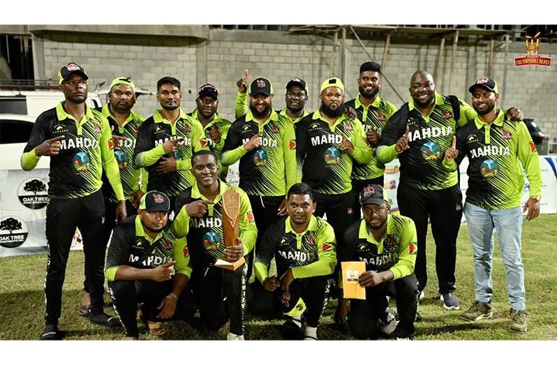 The winning Mahdia team (Photo credit: One Guyana T10 Tapeball Blast)
