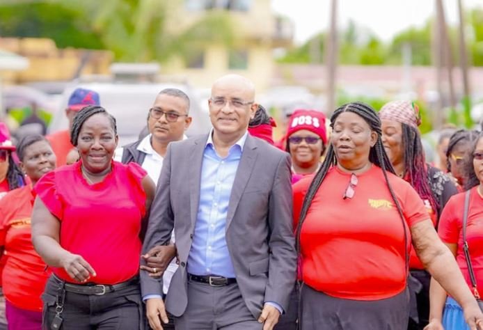 Dr Jagdeo with party supporters