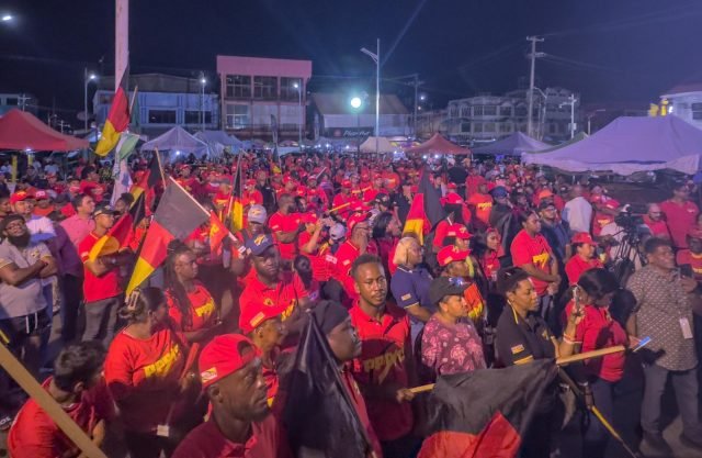 A section of the gathering at the Stabroek Market meeting