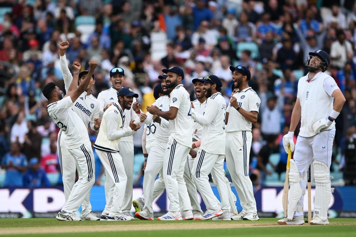 Indian players celebrate their remarkable win