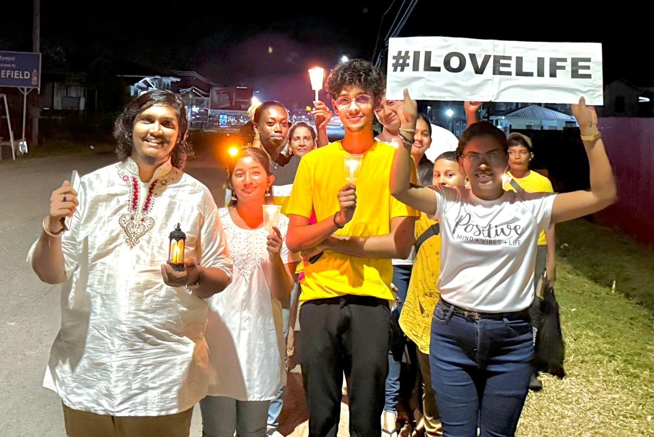 Participants during the walk on Wednesday