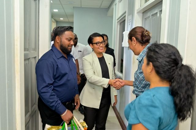 Minister Rodrigues engages staff at the Ministry of Tourism, Industry and Commerce