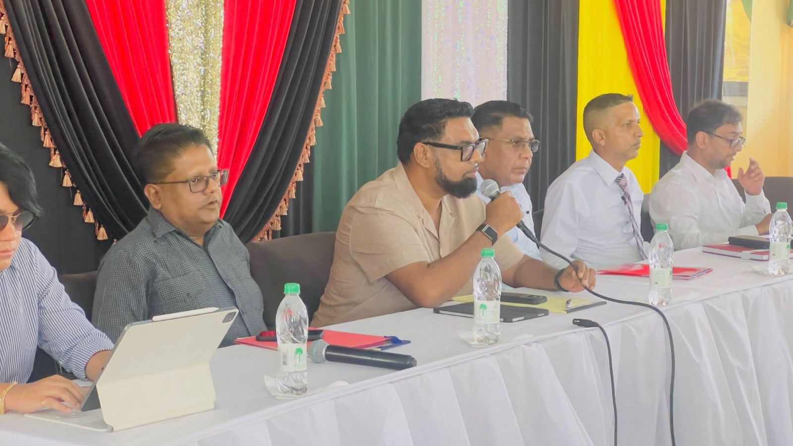 President Ali speaks during the public meeting