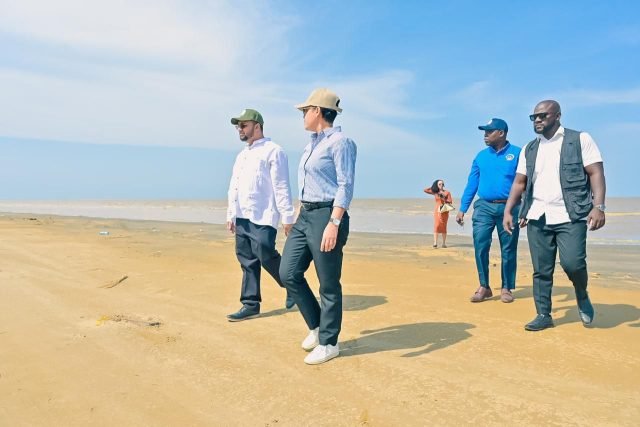Minister Rodrigues and team during the visit