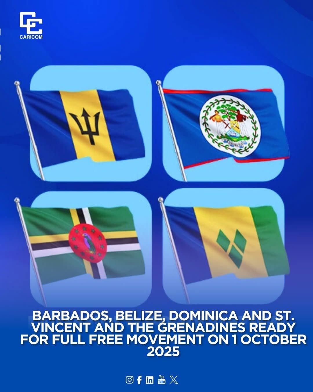 Four CARICOM states to implement full free movement from October 1