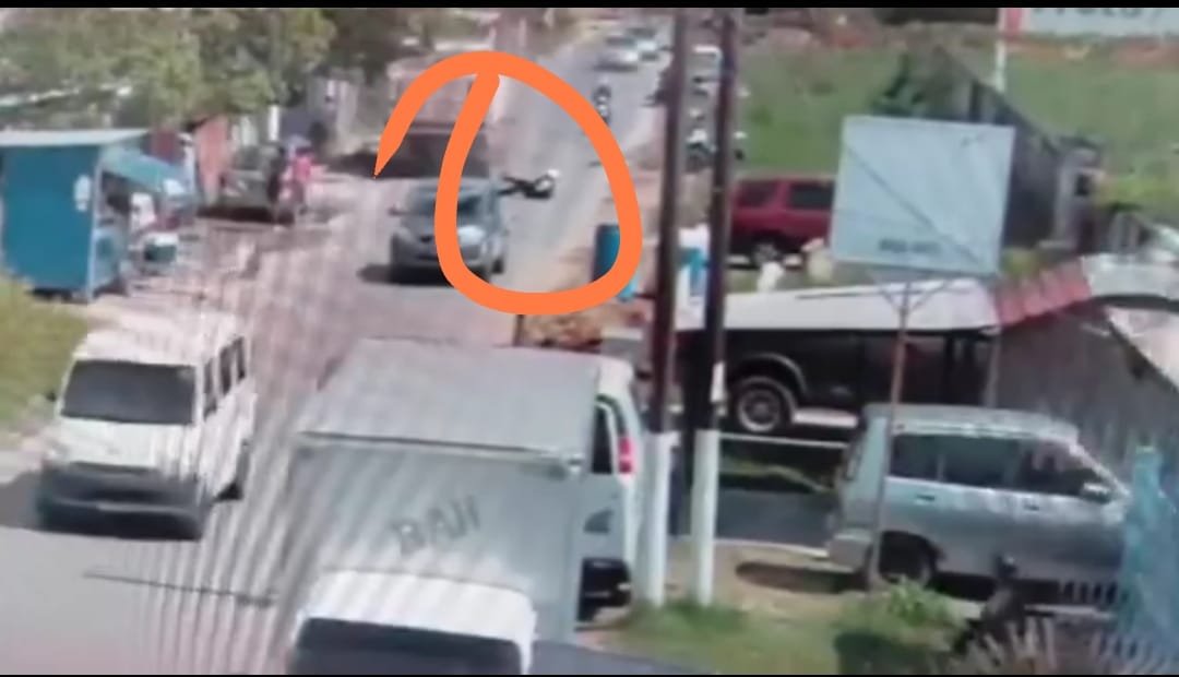 The injured policeman on the road